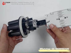 24 هسته Mini FTTH Dome فیبر نوری بسته شدن 1 بیضی شکل 3 پورت گرد مهر و موم انقباض حرارتی