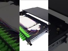 1U 19 اینچ شلوار شلوار نصب فیبر نوری پیچ پانل 12 پورت LC دو قطعه کشو ODF