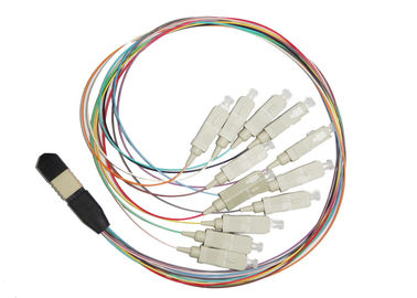 خرید MPO APC Male to FC APC Fan Out Cable Single Mode 12 Fiber for High Denstity Cable تولید آنلاین