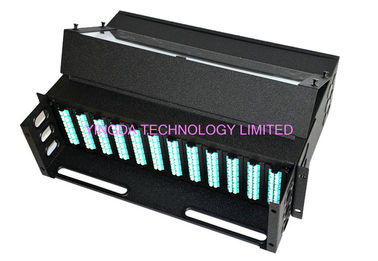 خرید 96 هسته 1U MPO Patch Panel Enclosure 4 Bay Wide 24 LC Module Cassette MPO تولید آنلاین