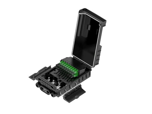 خرید فابریکه فیبر نوری NAP Caja De Terminal 36 هسته Ftth Fiber Optic Splitter Box FAT Black ABS PC تولید آنلاین