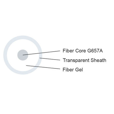 خرید کابل فیبر نوری نامرئی FTTH G657 غلاف شفاف سیم کشی داخلی 0.9 1.2 میلی متر PVC تولید آنلاین