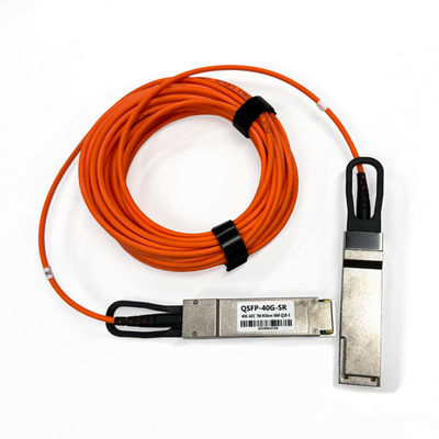 خرید کابل نوری فعال 40Gbps QSFP+ AOC مولتی مد OM2 1m 3m 5m 7m کابل SFP برای فاصله کوتاه تولید آنلاین