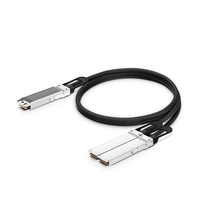 خرید 1M سازگار با 800G OSFP Fined Top تا 2 x 400G OSFP Flat Top Ethernet Passive Direct Attach Copper Breakout Cable تولید آنلاین