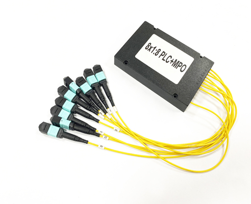 خرید تقسیم‌کننده فیبر نوری کانکتور MPO MTP FTTH 8PCS 1x8 2.0mm ABS Cassette Multimode OM3 PLC Splitter 1M تولید آنلاین