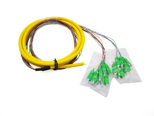 خرید 18 رنگ فیبر نوری Pigtail 3Mts Fanout Tuff Buffer SC G657A1 LSZH 0.9mm تولید آنلاین