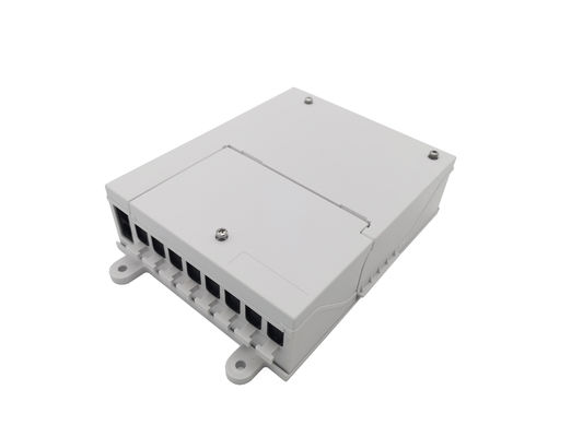 خرید IP54 فیبر نوری Splitter Termination Box 1X8 PLC Coupler SC Auto Shutter Adapter ABS White تولید آنلاین