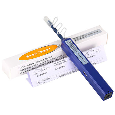 خرید FTTH فیبر نوری One Click LC MU Connector 1.25mm Cleaner Cleaning Pen Type Blue CE ROHS تولید آنلاین
