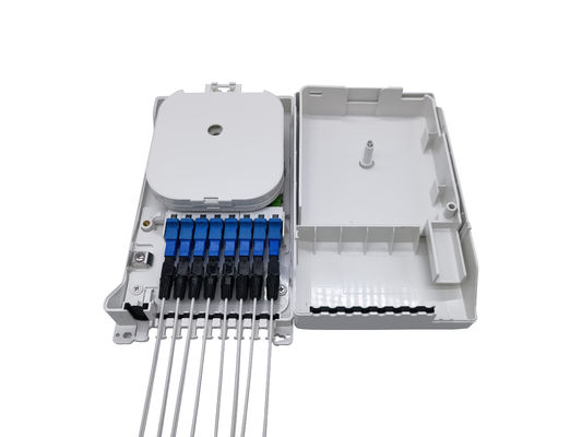 خرید IP54 داخلی دیواری سفید FTTH فیبر نوری کابل پایان جعبه مینی جمع و جور 8 هسته SC آداپتور تولید آنلاین