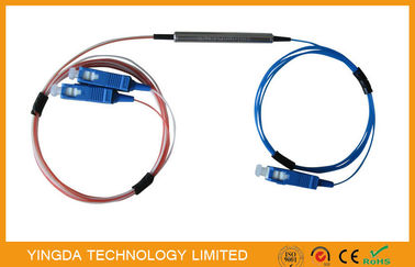 خرید 1 x 2 پون فیبر نوری PLC کوپلینگ شکاف، Fused Fbt کوپلینگ 1310nm 1550nm دو پنجره 50٪ / 50٪ تولید آنلاین