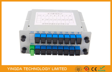 خرید 1260 - 1650 Nm Lgx 1 * 16 چند کاناله فیبر نوری PLC Splitter 1 x 16 2 Slot تولید آنلاین