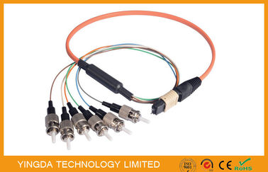 خرید Round 8 Fiber MPO / ST Fan - Out کامیون کابل Om2، MTP Male Connector Jumper 900um تولید آنلاین
