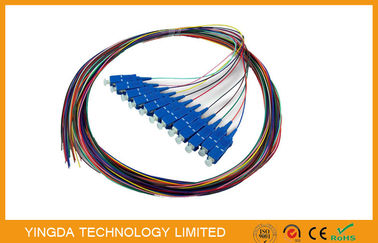 خرید SC / UPC SC / PC چند هسته فیبر نوری کابل های Pigtail 12 هسته 0.9mm تولید آنلاین