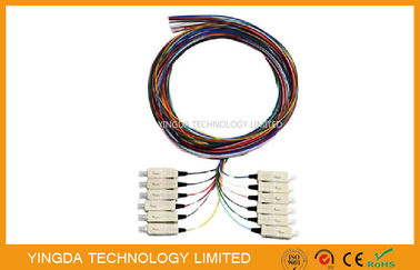 خرید 850 و 1300 نانومتر فیبر نوری Pigtail SC MM 50 / 125um 12 Fibers Pigtail LSZH Multimode 3M تولید آنلاین