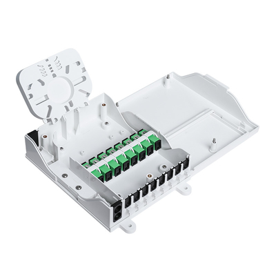 خرید جعبه فیکسچر فیبر نوری NAP با 1x8 Splitter White FTTH SC / UPC اتصالات تولید آنلاین