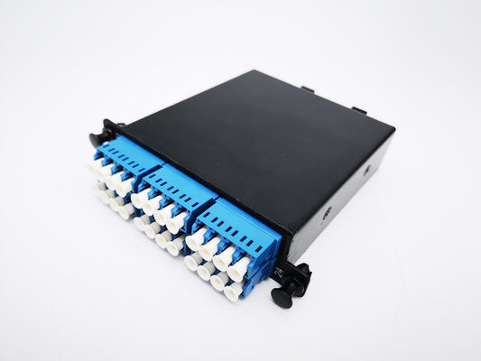 خرید کاست کابل فیبر نوری 12F 24F MTP MPO برای Patch Panel Rack 19 اینچی 1U Metal Black تولید آنلاین
