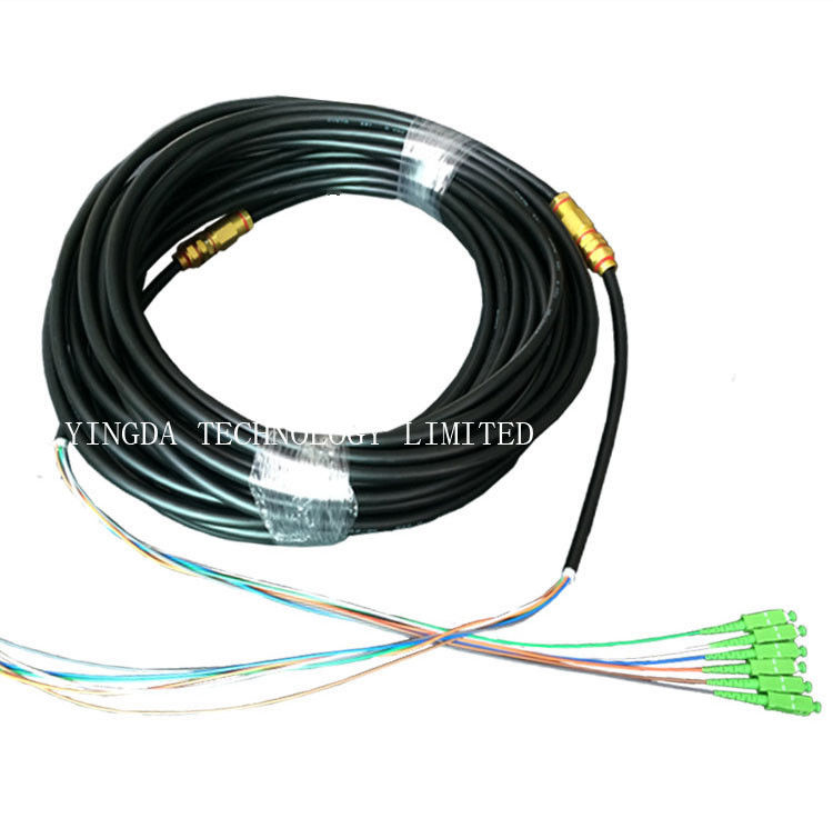 6 Core SC / APC Fiber Optic Pigtail singlemode 9/125 um OS2 LSZH 15 Meter 0.9mm