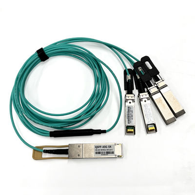 850nm 40G QSFP+ تا 4 X 10G SFP+ AOC کابل نوری فعال 5m OM3 8core ماژول Sfp تا کابل Sfp