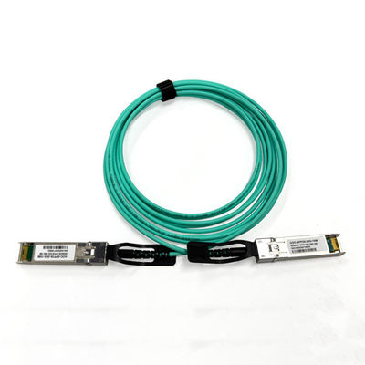 25G SFP28 کابل های نوری فعال 50/125 OM3 MM 3.0mm کابل AOC Aqua Color 10 Mts