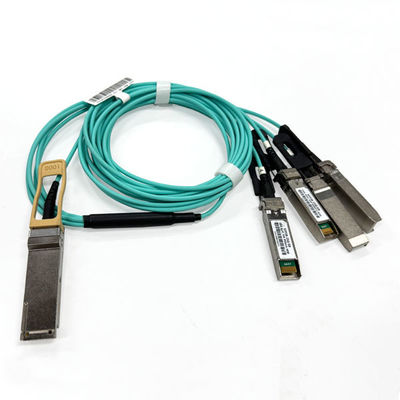 کابل 100G AOC کابل 100G QSFP28 تا 4x25G SFP28 کابل نوری فعال 5M OM3