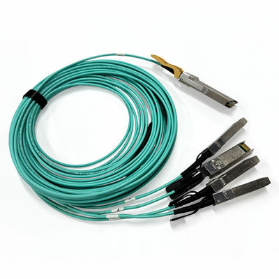 200G QSFP56 تا 4 x 50G SFP56 کابل نوری فعال ، کابل AOC Breakout 10M برای مرکز داده