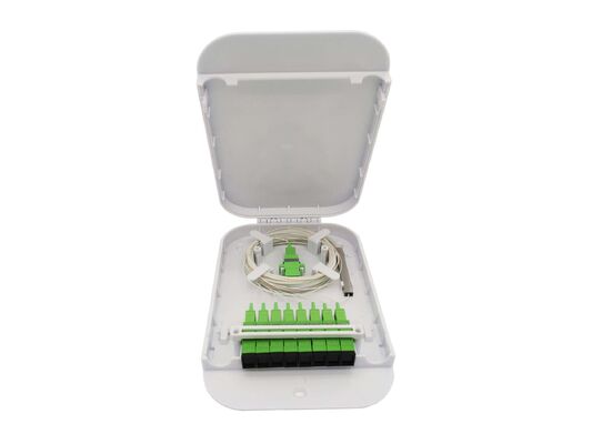 جعبه پایان فیبر نوری با 1X8 Splitter برای FTTH خانه و بیرونی دیوار نصب شده