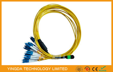 24Cores Multi Fiber Bundle MTP MPO Cable MPO LC فان آئوت پیچ کادر 2mm